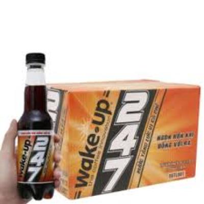 Thùng 24 Chai Nước Tăng Lực Vị Cà Phê Wake-Up 247 330ml